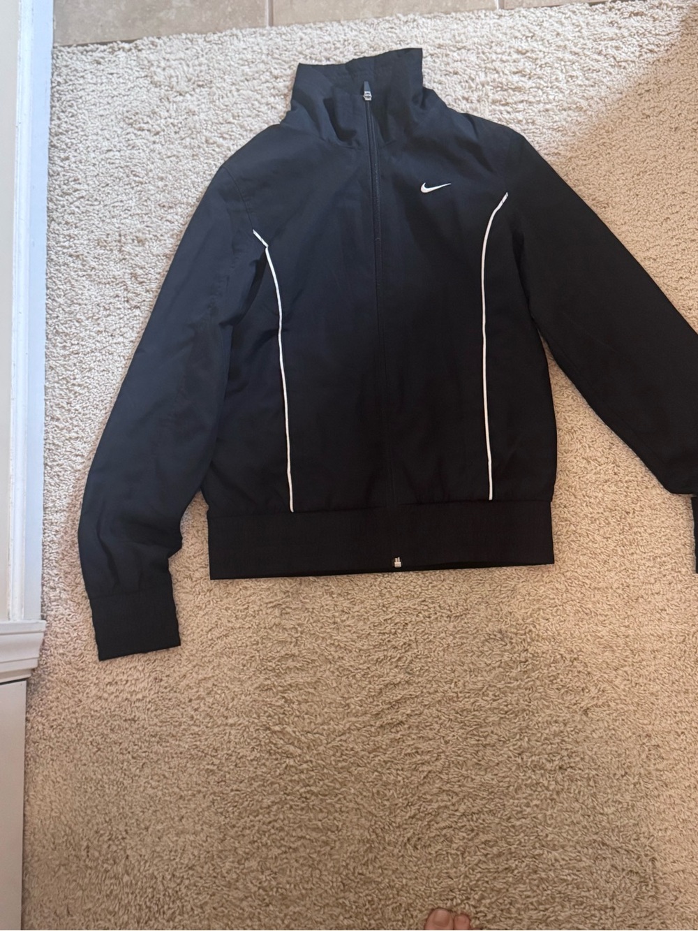 Vintage 2001 Nike The Athletic Dept Windbreaker Jacket Black White Swoosh SM Y2K
